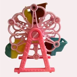 Vintage Lil Kidz Tiny Ferris Wheel Kelly 4" Doll Size Amusement Park Toy
